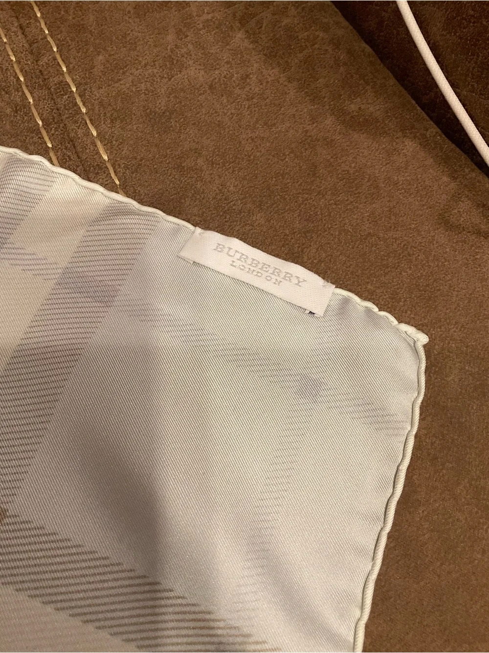 Vintage Burberry Silk Blue Scarf